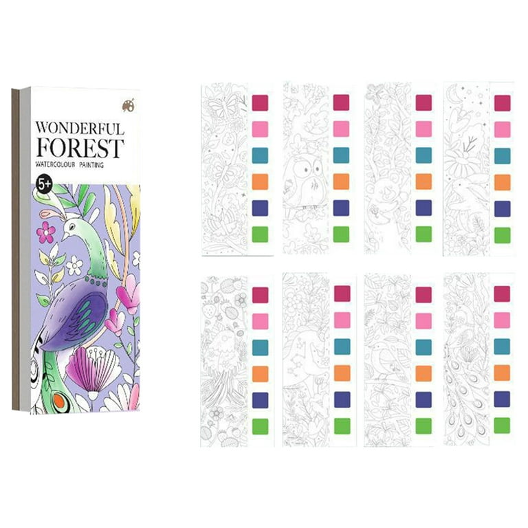 Pocket Watercolor Painting Book Watercolor Paint Bookmarks,Travel Pocket  Watercolor Kit,Improve Your Child's Creativity and Concentration for  Artist,Beginning,Students Painters Field Sketch 