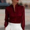 thumbnail image 2 of Satingcolo Women's Sheer Button Up Blouse Tops Dressy Business Casual Fall Mesh Long Sleeve Button Down Work Shirt Top, 2 of 6