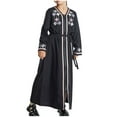 thumbnail image 2 of QSXADF Muslim Girls Abayas Long Sleeve Prayering Dress Muslim Style Embroidered Ruffled Long Sleeve V-Neck Ankle Length Modest Girl's Dresses Toddler Girls Outfits, 2 of 6
