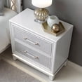 thumbnail image 2 of Roundhill Furniture Galaxy 2-Drawer Bedroom Nightstand with LED Lights in Pearlized White, 2 of 14