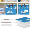 thumbnail image 6 of Rectangle Storage Basket with Handles Rain Collapsible Storage Bin Large Storage Bins Decorative for Clothes Toys Bedroom, 6 of 8