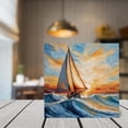 thumbnail image 2 of Sailing Boat On The Sea Wooden Box Sign Office Gifts Funny Ocean Decorations for Bedroom Rustic Living Room Decor Table Centerpiece Shelf Wood Block Signs 5x5 In, 2 of 6