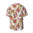 thumbnail image 6 of Lsque Pineapple Flower print Men's Cuban Collar Short Sleeve Shirt Summer Beachwear Casual Button Down Fashionable Vacation Leisure Shirt-Large, 6 of 7