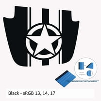Collectible Decals Alpha Romeo Military Star & Stripes Blackout Hood Decal for JL/JT Sport/Sahara 2018-Present Models