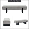 thumbnail image 6 of Zesthouse 55.1" Upholstered Bench, Modern Linen Ottoman Bench with Wooden Legs, Entryway Bench for Bedroom Living Room, Gray, 6 of 12