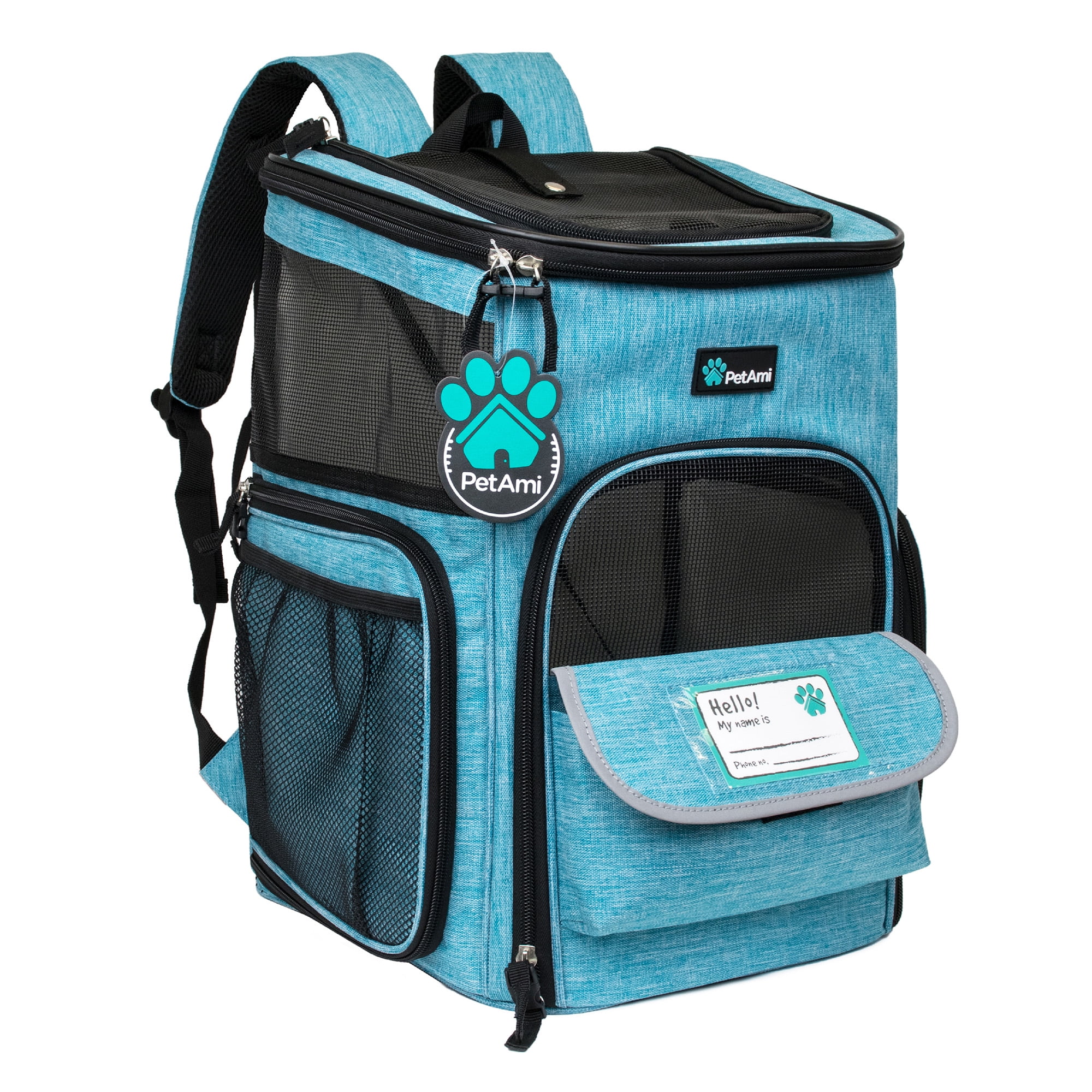 PetAmi Airline Approved Pet Carrier Backpack, Turqoise