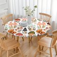 thumbnail image 3 of Colorful Mushroom Leaf White Pattern Round Fitted Tablecloth with Elastic Edge,Dining Table Cover Waterproof,Outdoor Round Tablecloth for Camping,Dining,Indoor and Outdoor, 3 of 7