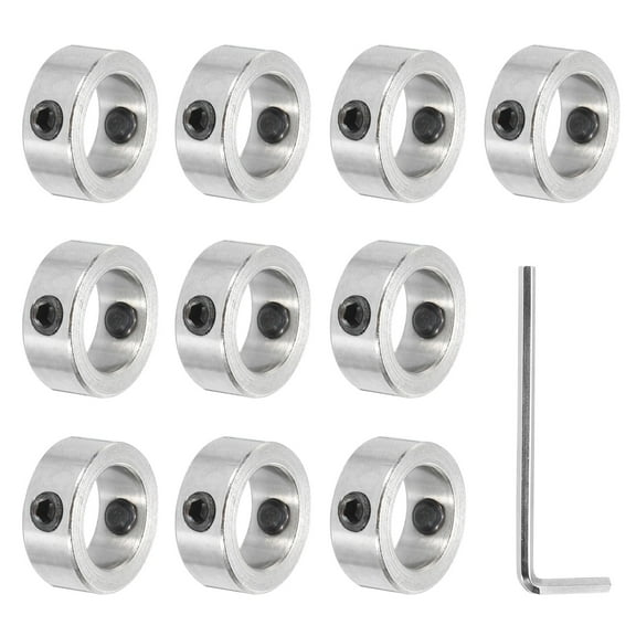 Shaft Collar 1/2" Bore Aluminum Alloy Clamping Collar with M4 Screws and Wrench Set for CNC Parts Silver