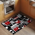 thumbnail image 2 of Bathroom Rugs 2x3 Ft, Red Black Geometric Non Slip Area Rugs for Kitchen Bedroom Entryway, Modern Color Block Abstract Washable Carpet Runner Rug Floor Mats for Bedroom Home Decor, 2 of 8