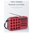 thumbnail image 5 of Radio FM Carga Solar Radio Inalámbrica Soporte USB TF Reproducción de Tarjeta Bluetooth Receptor de Radio Negro, 5 of 5