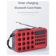 thumbnail image 5 of Radio FM Carga Solar Radio Inalámbrica Soporte USB TF Reproducción de Tarjeta Bluetooth Receptor de Radio Rojo, 5 of 5