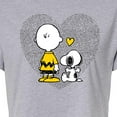 thumbnail image 3 of Peanuts - Charlie Snoopy Dot Heart - Juniors Cropped Cotton Blend T-Shirt, 3 of 6