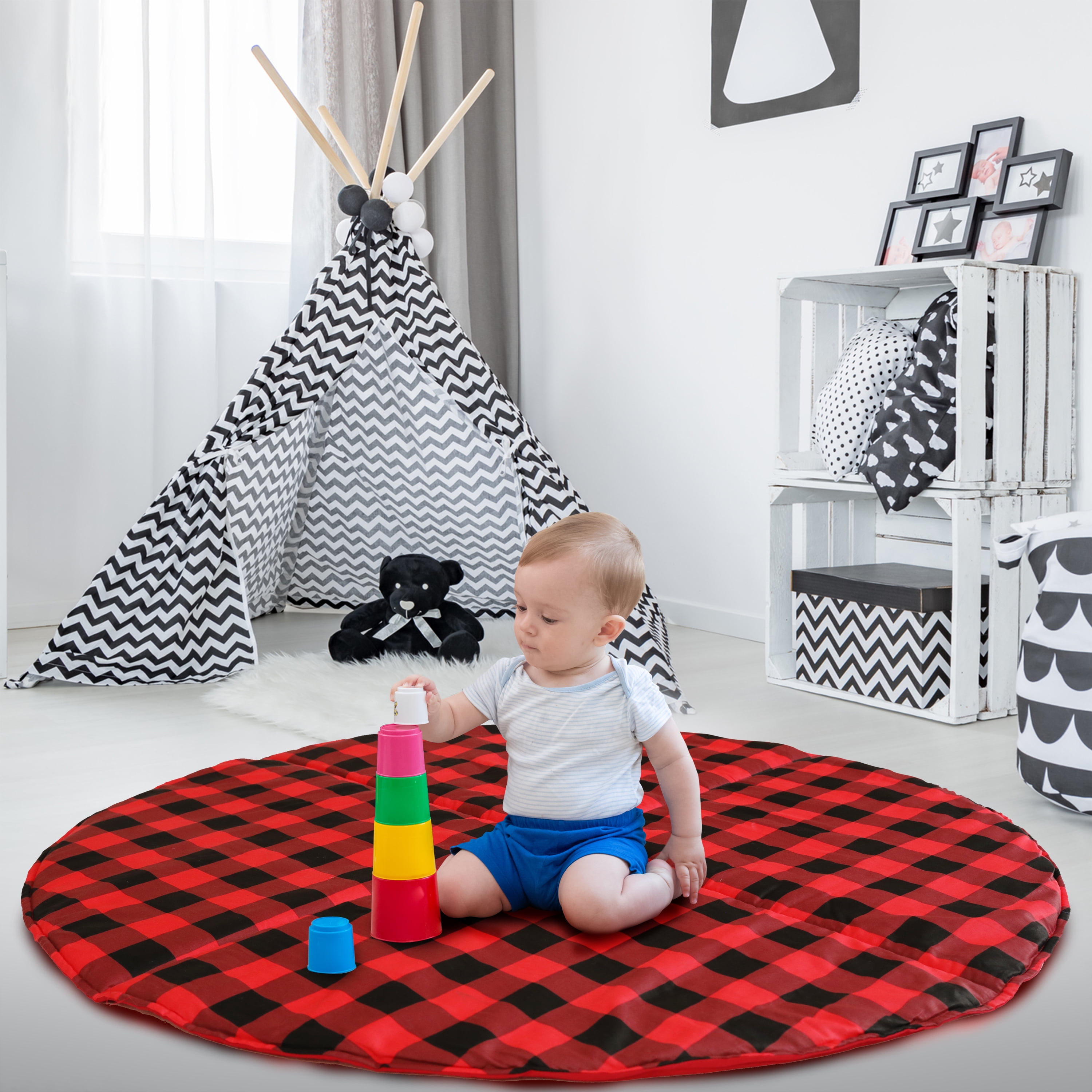 Red Plaid Play Mat
