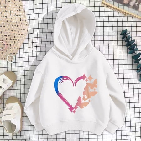 Rhuody Toddler Winter Sweatshirts For Girls 3-4 Years Long Sleeve Round Neck Tops Heart Pattern Blouse Fashion Clothing Wh3