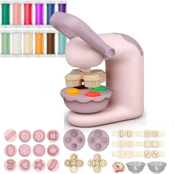 Color Dough Kitchen Creations Set, Ice Cream Noodle Hamburger Maker Machine, Art Crafts Food Modeling Play Toys, Deluxe Tools Kit for Boys Girls Kids Toddlers Ages 3+