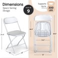 9 Pack White Plastic Chair Foldable & Stackable 300 lbs Capacity