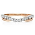 thumbnail image 3 of Dazzlingrock Collection 0.30 Carat (ctw) 10K Round White Diamond Ladies Wedding Guard Contour Band 1/3 CT, Rose Gold, Size 9.5, 3 of 4