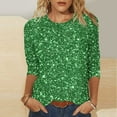thumbnail image 2 of Turilly Women's Casual And Fashionable Printed Tops 3/4 Sleeve Blouses Round Neck Pullover, 2 of 5