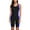 Navy/Black, variant on Women's Athletic One Piece Swimsuit Boyleg Racerback Knee Length Bathing Suit