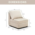 thumbnail image 5 of Ainfox Upholsterd Storage Armless Chair Module For Modular Couch, Reversible Sleeper Couches, Modular Sectional Sofas Seats Beige, 5 of 7