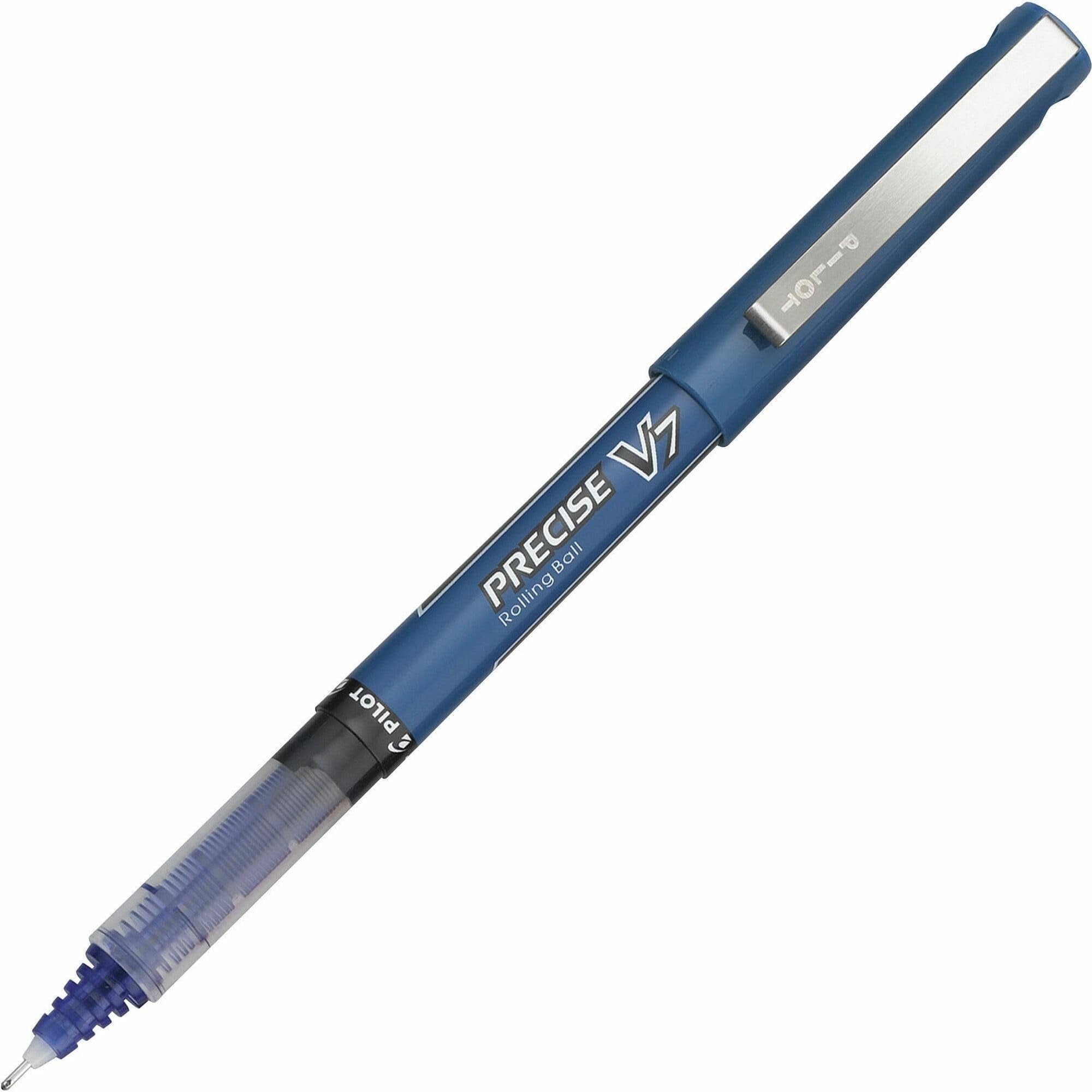 Pilot(R) Precise(TM) V7 Liquid Ink Rollerball Pens, 0.7 mm, Fine Point, Blue Barrel, Blue Ink, Pack Of 12, 35349