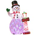 thumbnail image 5 of 8ft Christmas Inflatables Outdoor Decorations Snowman with North Pole Sign, Blow-Up Yard Christmas Decor with LED Rotating Colorful Lights Display, 5 of 5