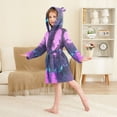 thumbnail image 4 of FORMRS Niños Bathrobe Unisex Hooded Robe Soft Plush Pajamas Sleepwear, Size 4-6T, Pink Neon Road, 4 of 7