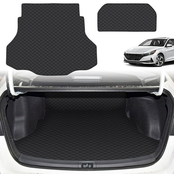 Trunk Cargo Liner Floor Mat for 2020-2023 Hyundai Elantra All Weather Cargo Mat & Rear Backrest Mat Coverage Black