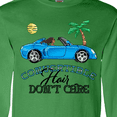 thumbnail image 4 of Inktastic Convertible Hair Don't Care with Black Hair and Blue Car Long Sleeve T-Shirt, 4 of 5