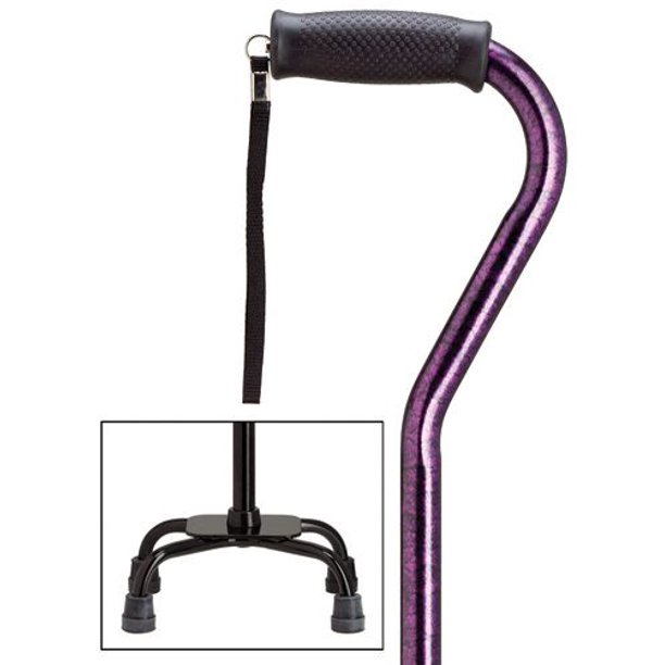 Quad Cane Adjustable Purple Granite Small base 6" x 8" with center