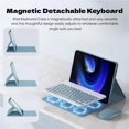 thumbnail image 2 of Magnetic Detachable Candy Color Bluetooth Keyboard Folio Case for Xiaomi Redmi Pad SE 8.7" 2024,Purple, 2 of 7