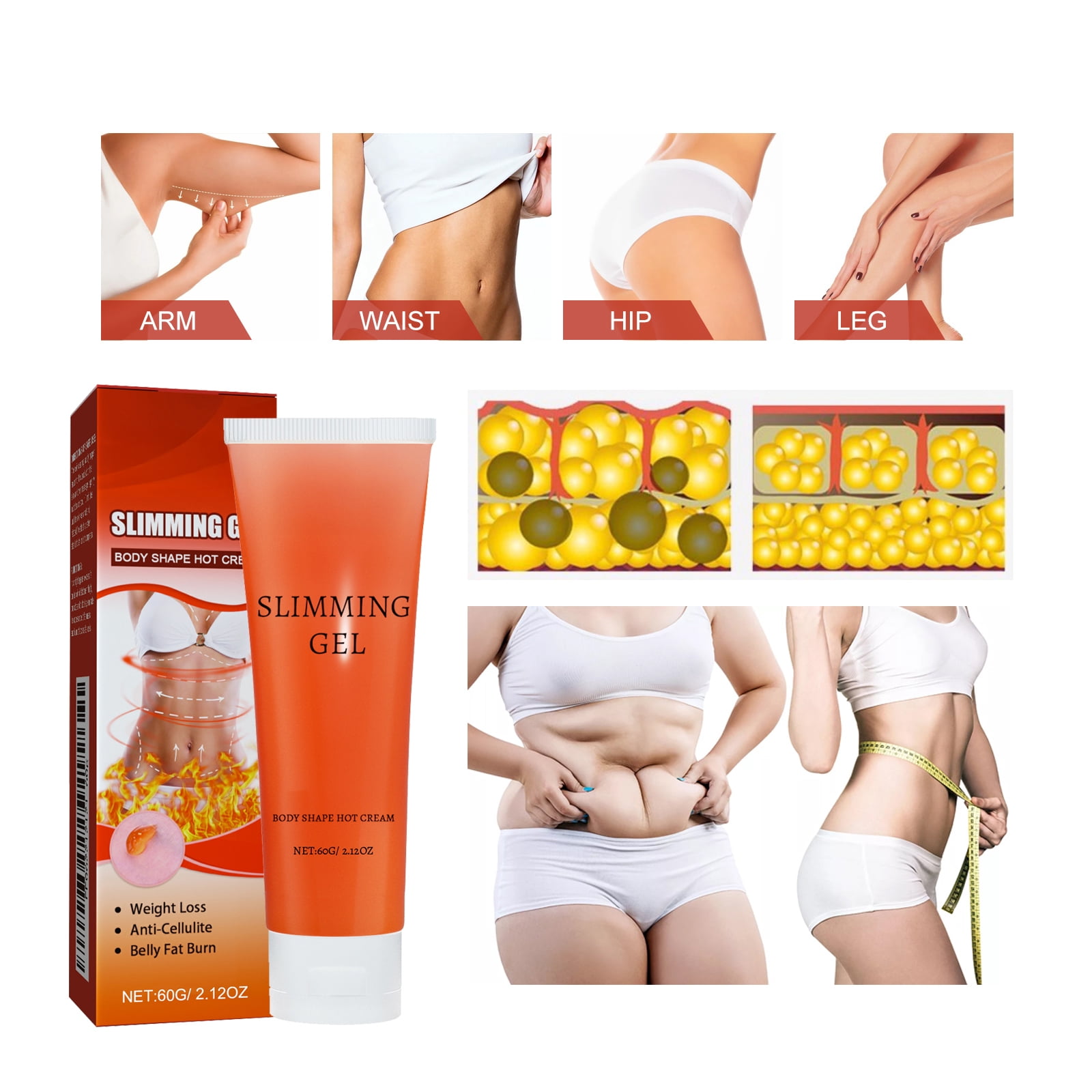 Alvantor Belly Firming Hot Cream, Tightening Gel for Stomach and Body, 2.1 fl oz