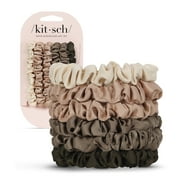 Kitsch Skinny Satin Scrunchies 6PC Set - Eucalyptus