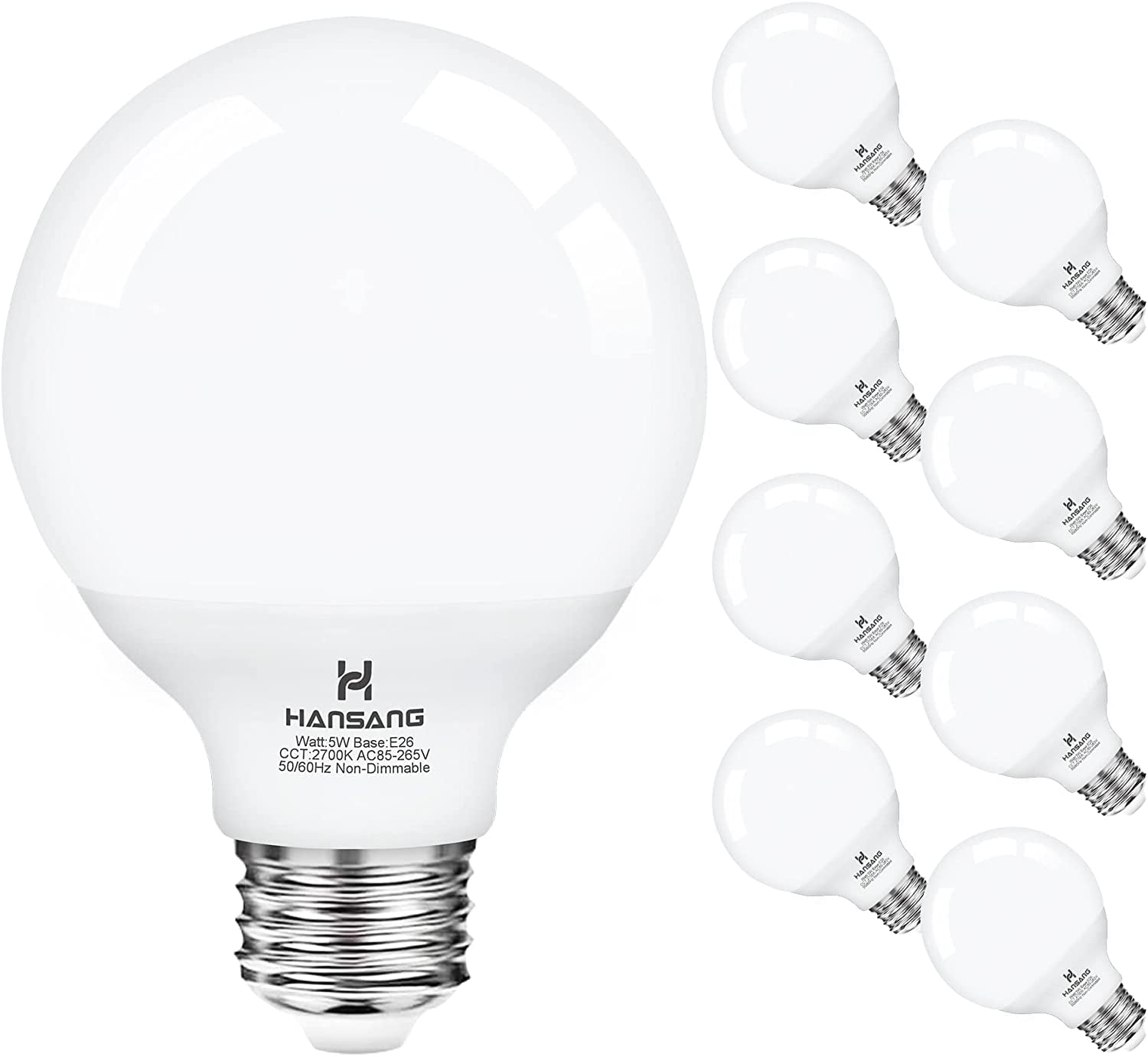 G25 Led Globe Light Bulbs 10 Pack 5W 60W Equivalent 5000K Daylight White E26 Med 