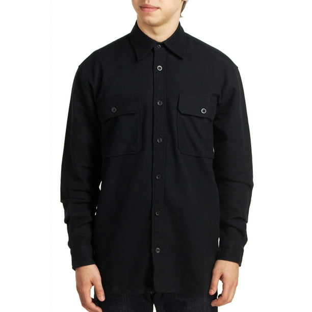 Rothco - Rothco Men's Heavy Weight Solid Flannel Shirts, Black, Large ...