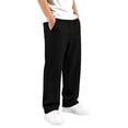 thumbnail image 5 of Kids Sweatpants Kids Elastic Waist Wide Leg Sweatpants Boys Girls Loose Casual Trousers With Side Pockets Soft Daily Jogger Pants Black 5-6 Years, 5 of 8
