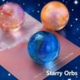 thumbnail image 5 of Glowing Sky Glass Sphere Decor, 7 Colors 40mm Ice Cracked Balls Crystal Balls with LED Wooden Base Decorative, for Home,Meditation, Energy Balancing & Light Decor (Round Bases), 5 of 6