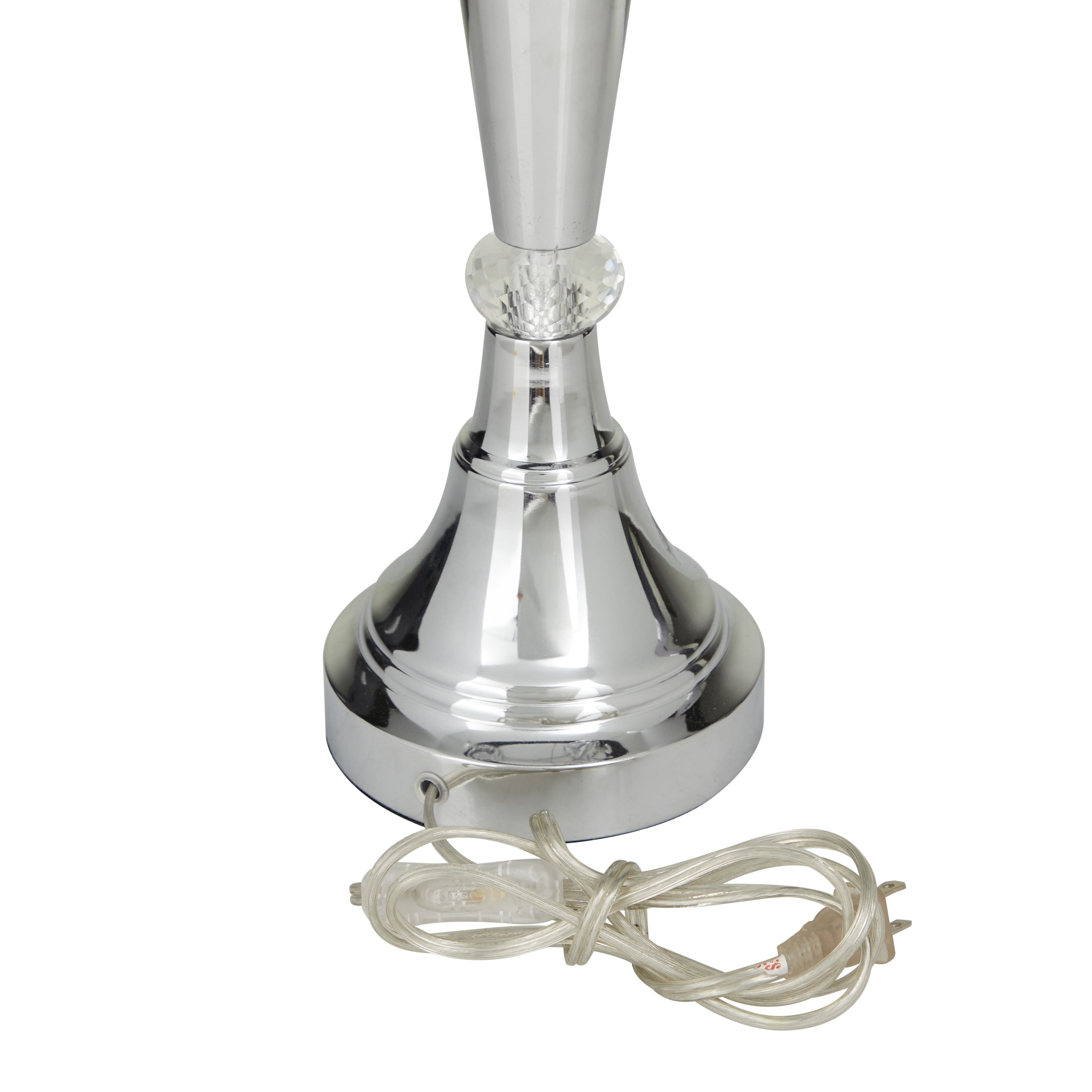 DecMode 31" 3 Light Silver Table Lamp with Black Linen Shade