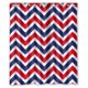 thumbnail image 1 of Cortina de Ducha ABPHQTO Patrón Chevron Rojo Azul Blanco Tela de poliéster Impermeable 150x180 cm, 1 of 1