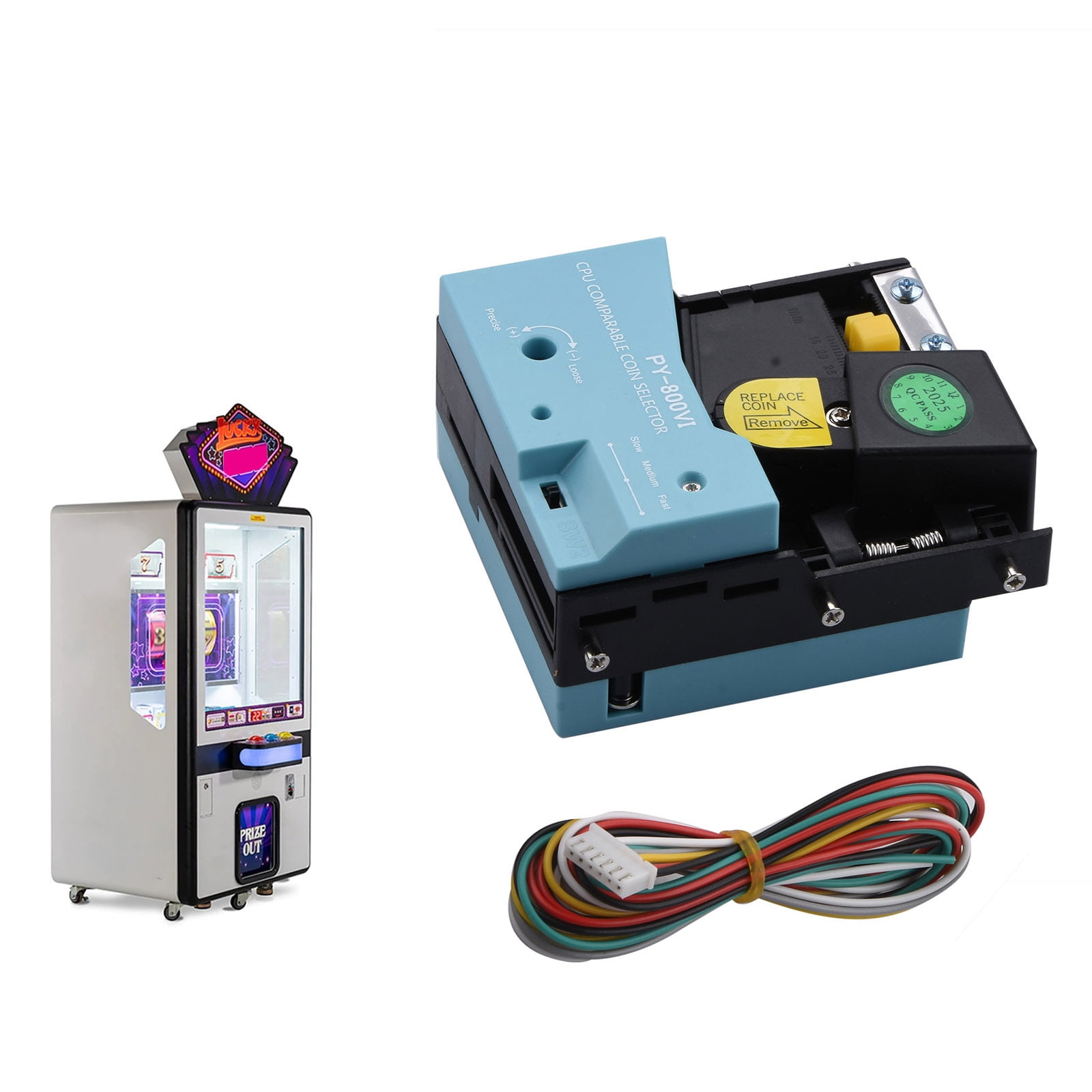 ARCADORA High Speed Coin Selector For Vending Machines Arcade Games 1000 Coins Per Minute Anti Phishing DC 12V 22mm-27mm Coin Size
