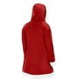 thumbnail image 2 of YMNXA Big Girls Boys Hooded Coat With Pocket Long Sleeve Solid Color Plush Warm Comfortable Jacket For Daily Wear Red 12-13 Years, 2 of 8