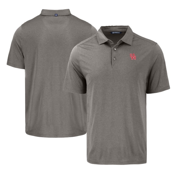Men's Cutter & Buck Gray Houston Cougars Coastline Epic Comfort Eco Recycled Polo