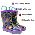 thumbnail image 2 of Landchief Toddler Rain Boots, Kids Rain Boots Waterproof Rubber Boots for Girls and Boys with Fun Patterns and Easy-On Handles, Size 13, Purple Floral, 2 of 7