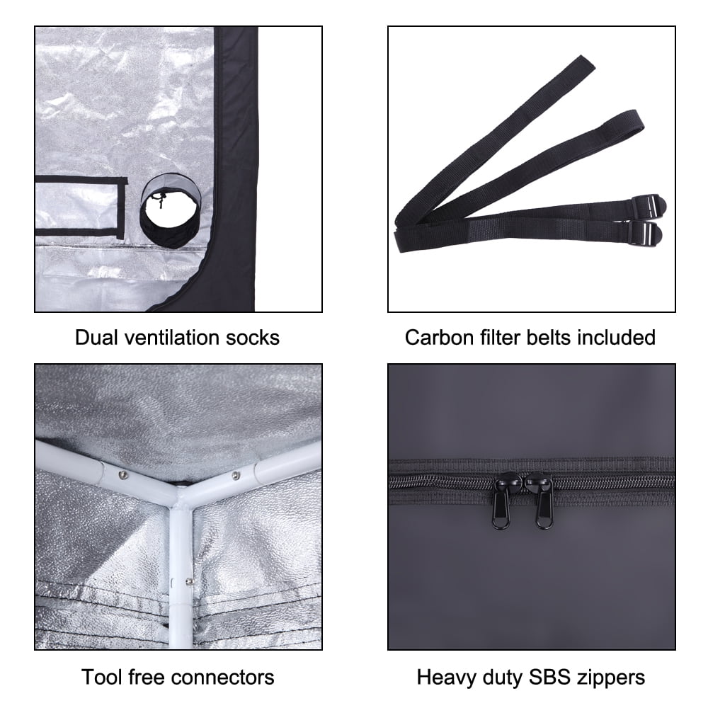 Lowestbest Grow Tent for Plant, Hydroponic Mylar Tent Reflective Garden Growing Dark Room with Observation Window, Indoor Grow Tent Room Lowestbest Grow Tent for Plant, Hydroponic Mylar Tent Reflective Garden Growing Dark Room with Observation Window, Indoor Grow Tent Room
