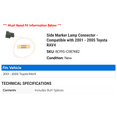 thumbnail image 2 of Side Marker Lamp Connector - Compatible with 2001 - 2005 Toyota RAV4 2002 2003 2004, 2 of 2