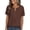 Brown, variant on Waffle Knit Tops for Women Short Sleeve Henley Shirts Summer Blouses Dressy Casual Spring Fashion Clothes