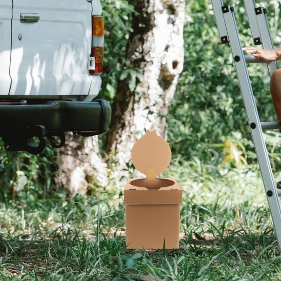 Supvox Lightweight Portable Foldable Toilet in Beige for Camping, Hiking, Car Travel, Outdoor Adventures, and Travel Convenience
