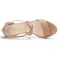 thumbnail image 4 of BLISSFUL STEP Women Open Toe Cross Strap Mid Block Heel Nude Sandals 8 M US, 4 of 6