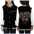 thumbnail image 2 of Girls down Sweater Jacket Cat And Jacket Kid's Casual Printed Jacket Baseball Jacket Sports Cardigan Jacket, 2 of 7