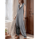 thumbnail image 5 of Mono con Botones y Capucha para Mujer, Sin Mangas, con Bolsillos Gris S, 5 of 6